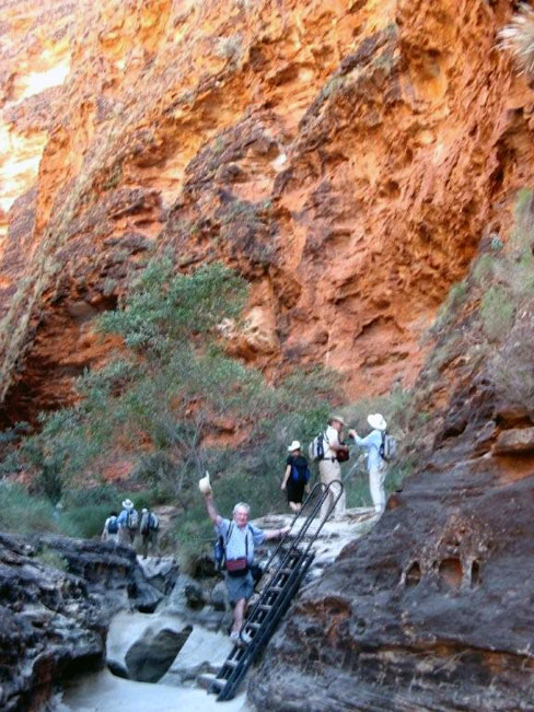 Making our way into Cathedral Gorge.  Photo courtesy of Heather and Barry Minton