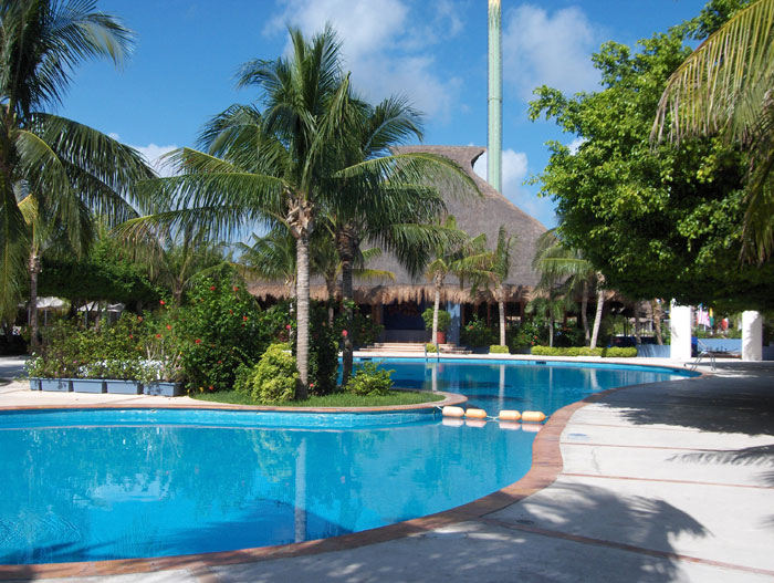 Azure pool at Oasis Beach Hotel. Cancun, Mexico
