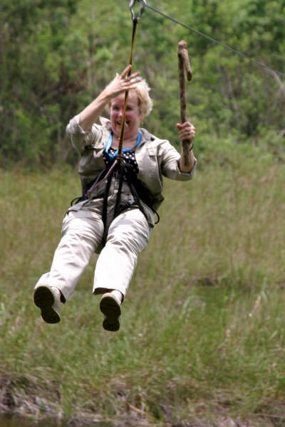 Hey this is fun  on the zip line