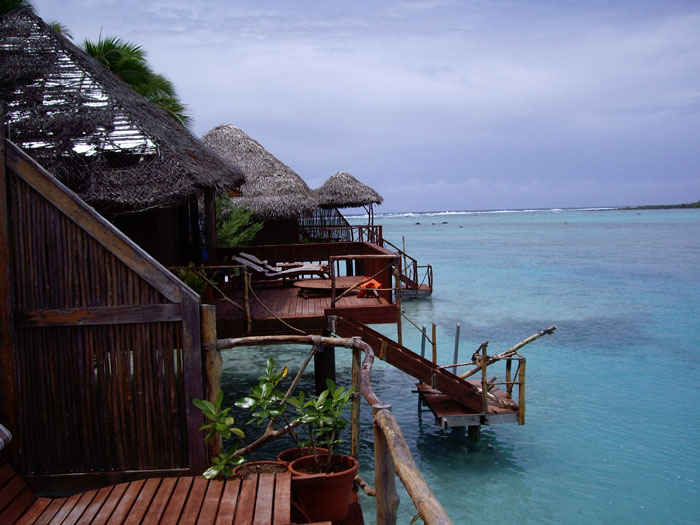 Our over-the-water style Polynesian  bungalows on the Cooks Island of Aitutaki