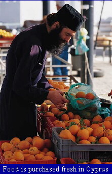 Food is purchased fresh in Cyprus