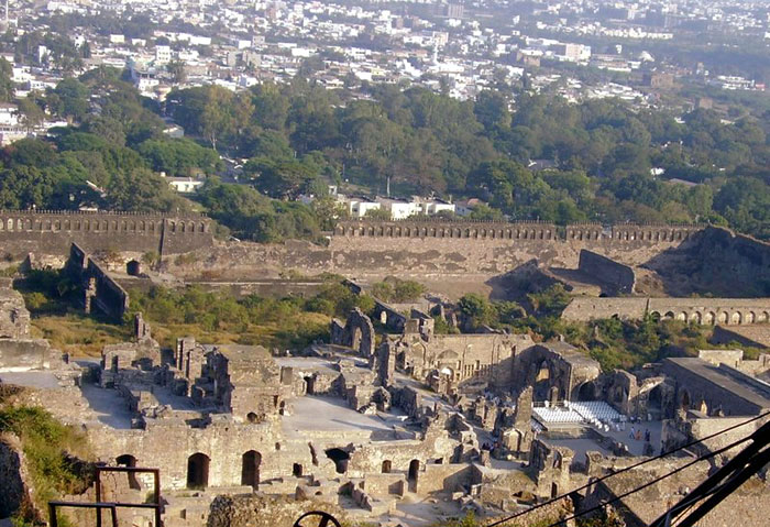 Golconda Fort overlooking Hyderabad, India