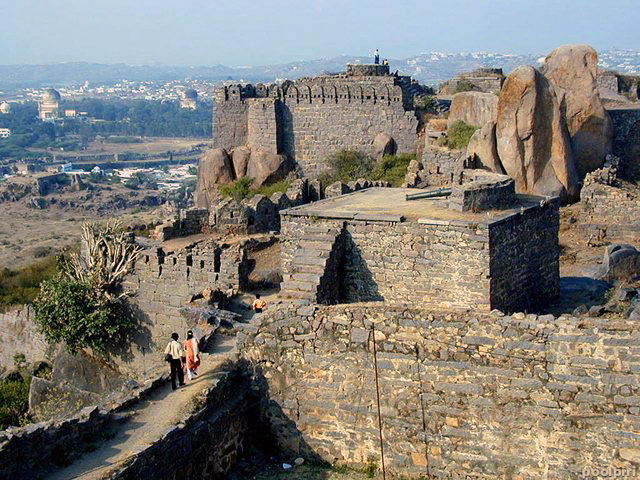 The summit of Golconda Fort, near Hyderabad India