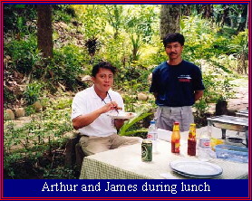Lunch after rafting in Malaysia's Sabah