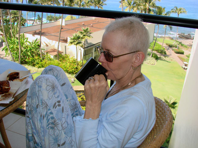 Breakfast on the balcony at the Wailea Beach Resort, Maui.  Photo by M. Maxine George
