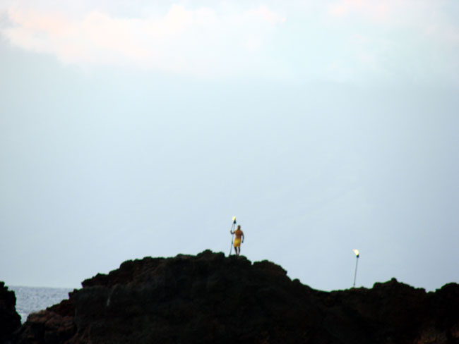 Black Rock diver at Ka'anapali Beach, Maui.  Photo by M. Maxine George