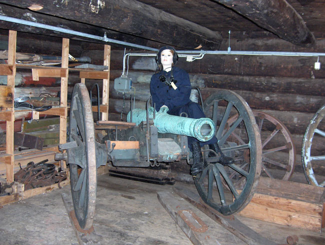 Canon in mutitions building at Vardo Fort visited during a Norwegian Coastal Voyage.