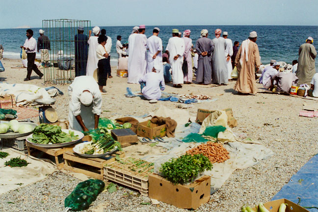 Produce on beach in Muscat Oman