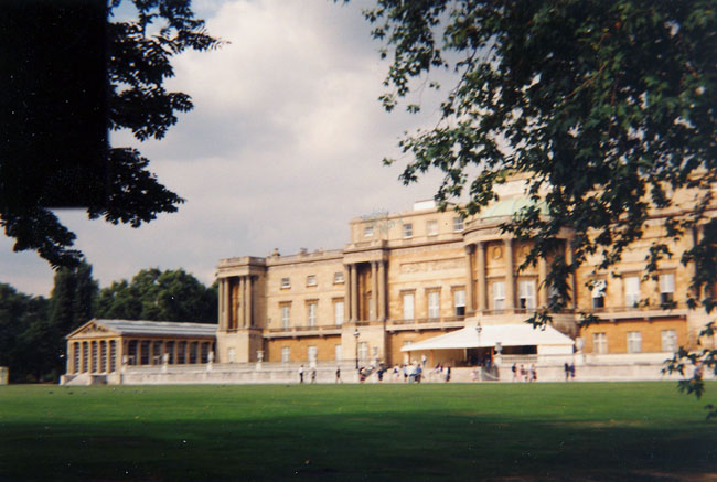 The rarely seen garden front of Buckingham Palace, London, England