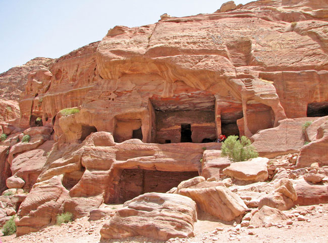 The caves at Petra, Jordan.  Photo by Margaret Deefholts