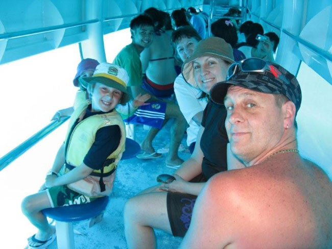 In the submersible at Sunlover's Pontoon, off North Queensland.  Photo by Barry Minton