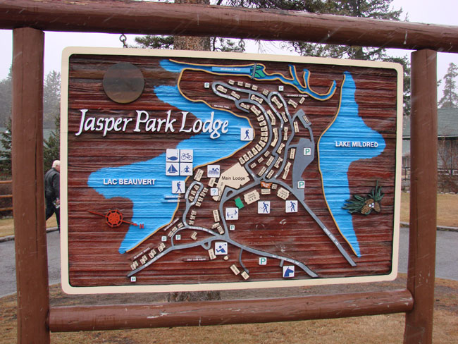 Jasper Park Lodge sign.  Photo by M. Maxine George