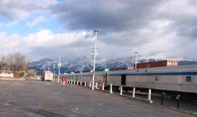 VIA Rail awaits passengers in Jasper.     Photo by M. Maxine George