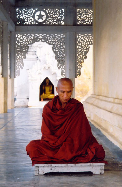 Myenmar monk in meditation (Formerly Burmese)