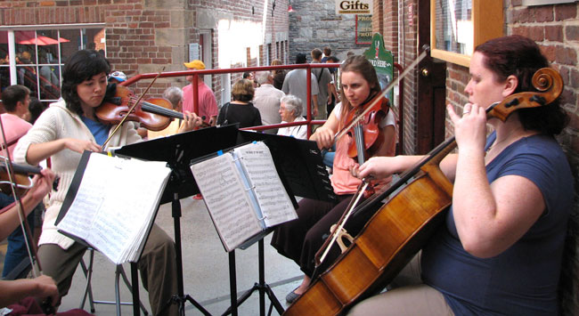 Quartet performing at Saturday Faramer's Market in Halifax, Nova Scotia. Picture by Margaret Deefholts