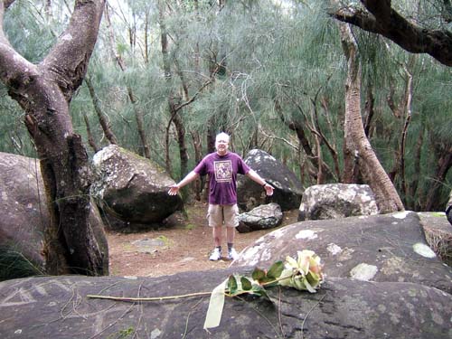 The author in the stone circle adjacent to Phallic Rock.