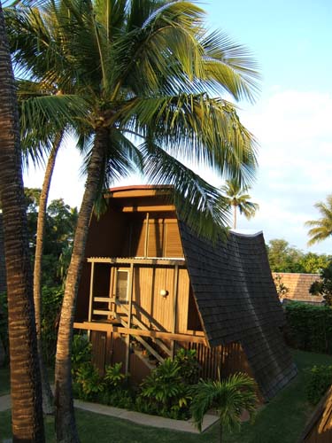 A bungalow at the Hotel Molokai, Hawaii