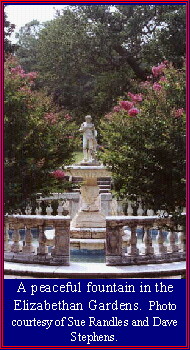 Fountain in Elizabethan Gardens