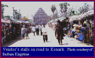 Vender's stalls on road to Konark.