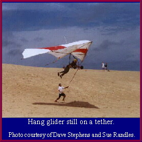 Hang Glider still on a teather.