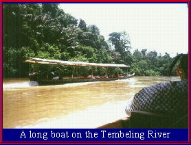 A long boat on the Tembeling River