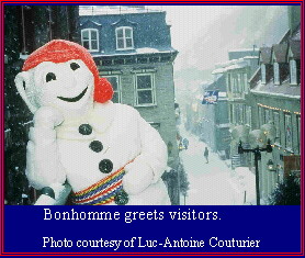 Bonhomme greets visitors