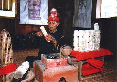 shaman in the Sarawak Cultural Centre in Borneo
