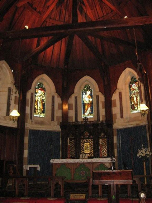 Inside Chapel of St Barnabas, Norfolk Island         Photo courtesy of Barry and Heather Minton