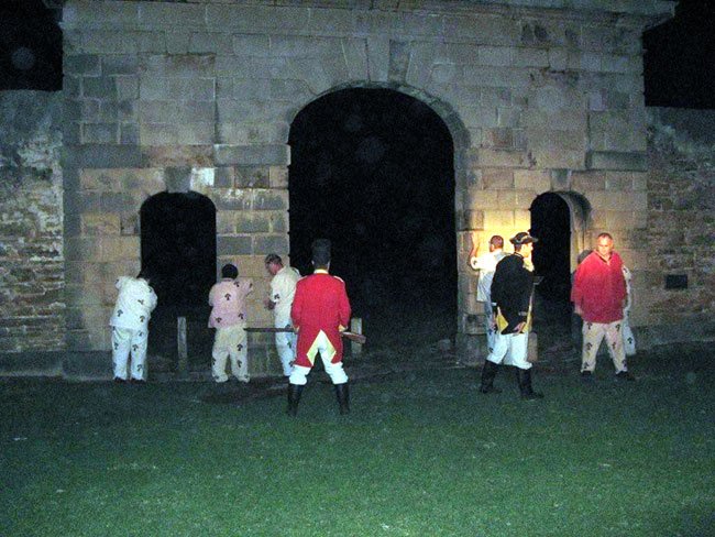 Scene from "Sound and Light Show" on Norfolk Island.   Photo by Barry and Heather Minton