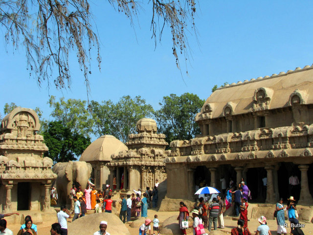 The Five Rathas, Mamallapuram, Tamil Nadu.   Photo by Rick Butler