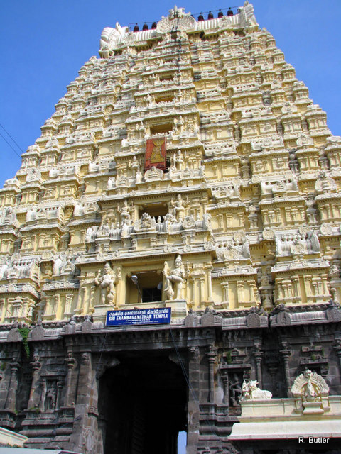 Ekambaranathar Temple in Kanchipuram, the city of a thousand temples.   Photo by Rick Butler
