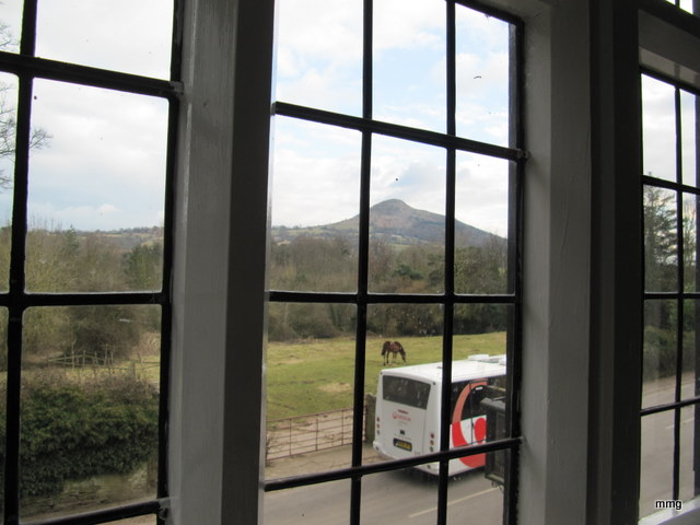 View of Skirrid Mountain from Room 1 at Skirrid Mountain Inn.    Photo by M. Maxine George