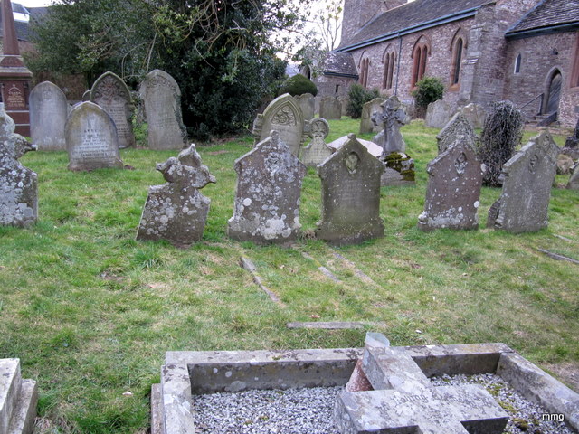The grave of Fanny Price is third from the right, front row in Abergavenny churchyard.   Photo by M. Maxine George