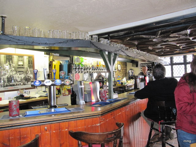 The bar in the Queen's Head Hotel, Monmouth, Wales.  Picture by M. Maxine George